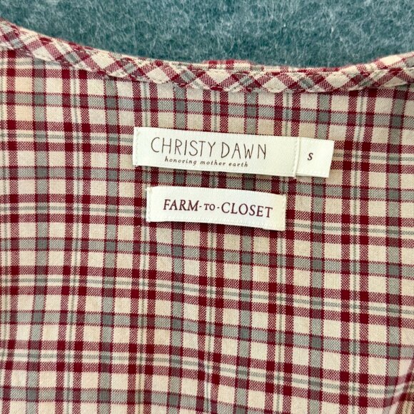 Christy Dawn Rachel Dress Ruby Plaid Size Small - Picture 3 of 4